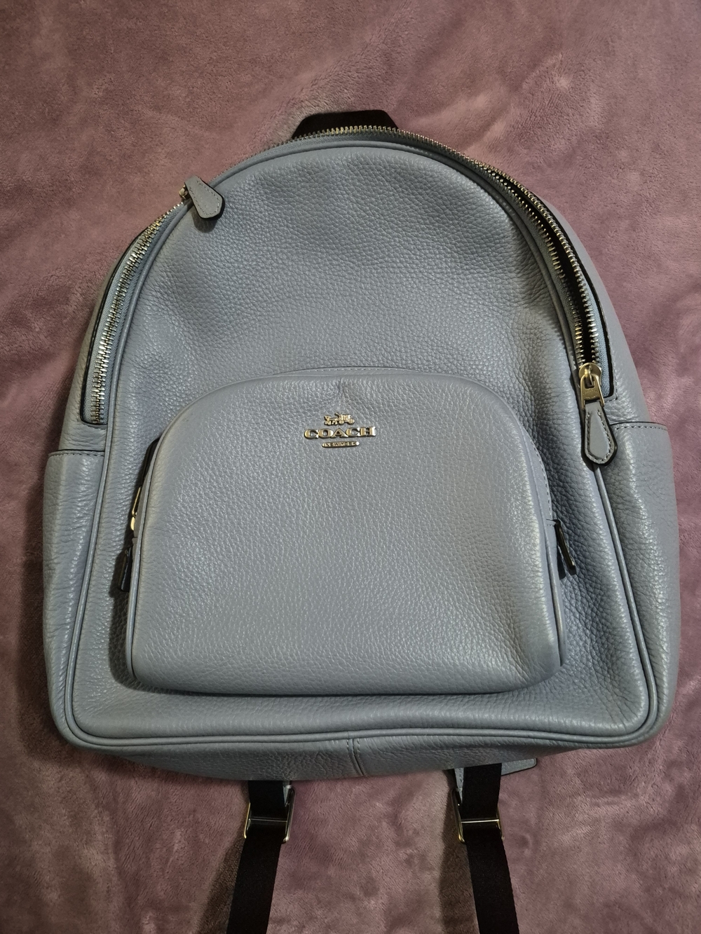 Coach Pebbled Leather Backpack & Wristlet in Light Blue - Picture 2 of 12